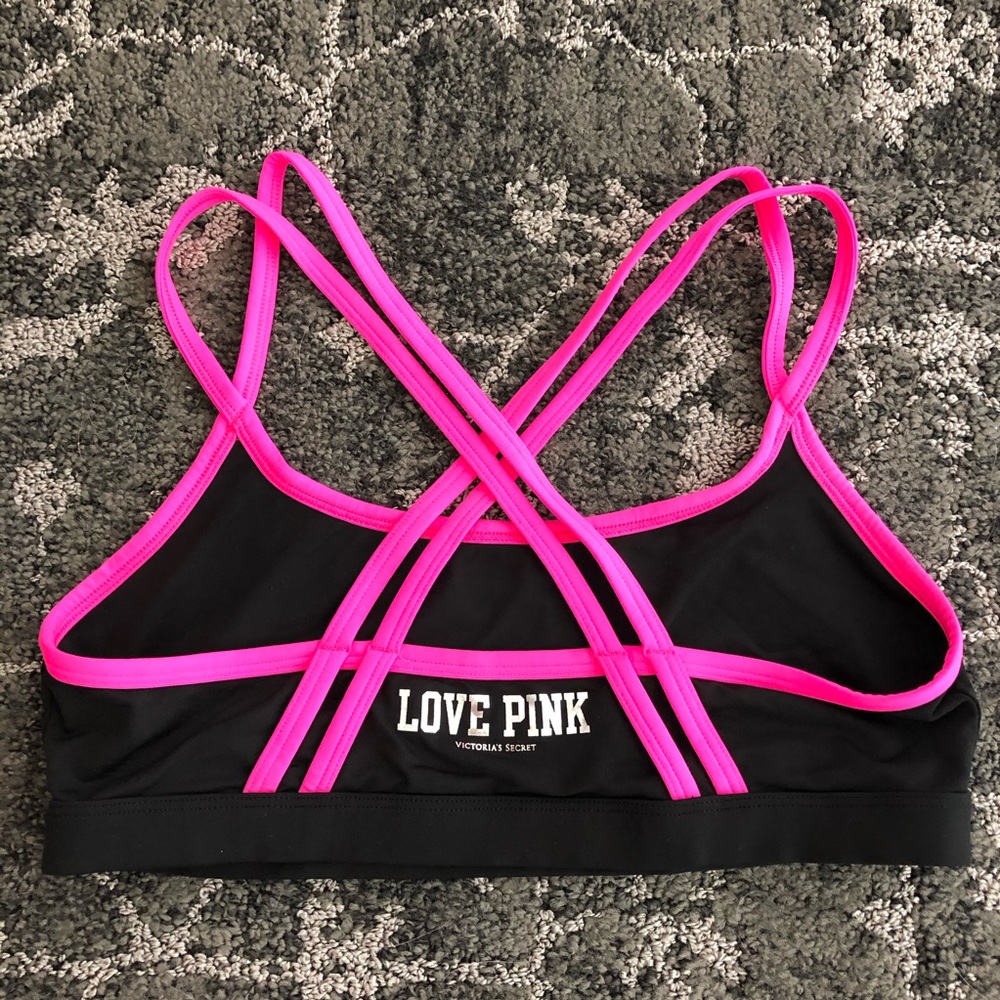 Pink sports bra